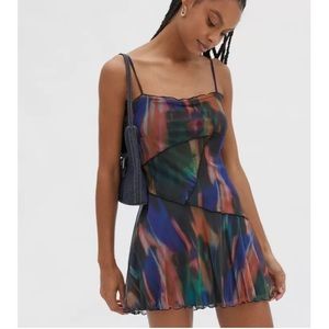 NWT Urban Outfitters Moxie Mesh Mini Slip Dress
